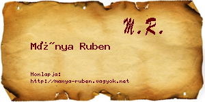 Mánya Ruben névjegykártya